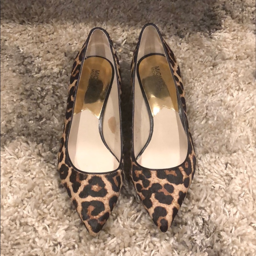 Michael Kors Cheetah horsehair pumps